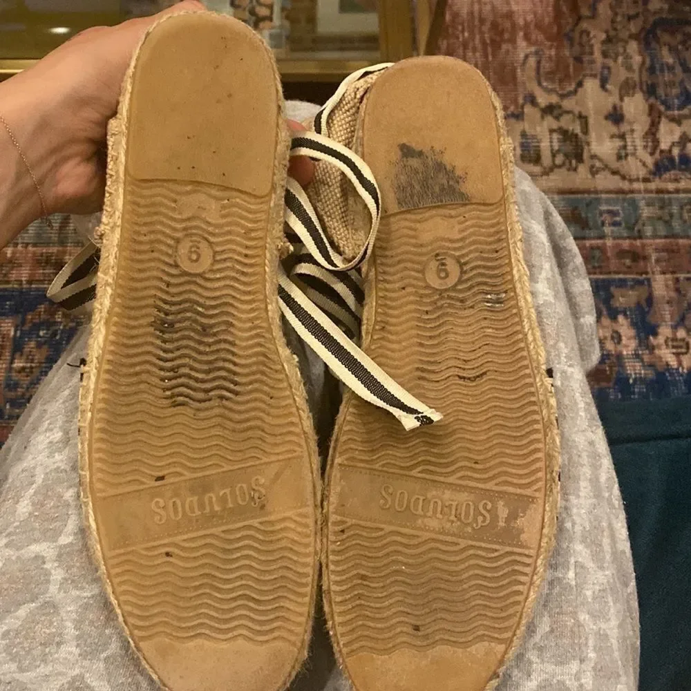 Soludos Striped Lace Up Espadrilles